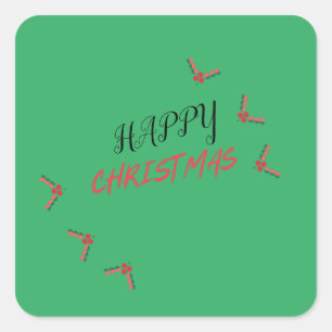 Merry Christmas Square Pegatina