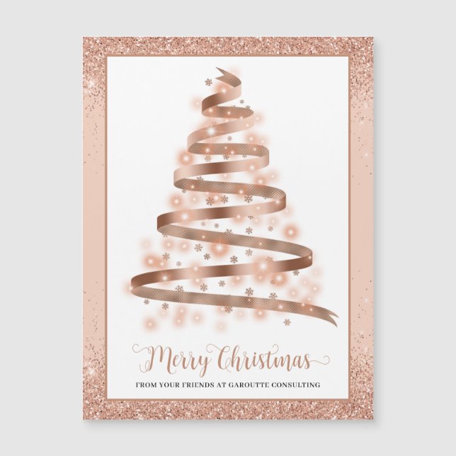 Merry Christmas Tree Business Magnetic Card (Anverso)