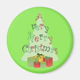 Merry Christmas Tree y Presenta imanes