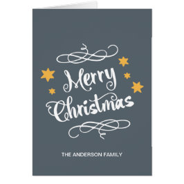 Merry Christmas Typography Slate Gray White