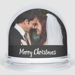 Merry Christmas Wedding Double Photo (black/white)