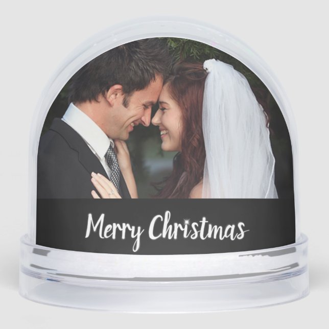 Merry Christmas Wedding Double Photo (black/white) (Anverso)