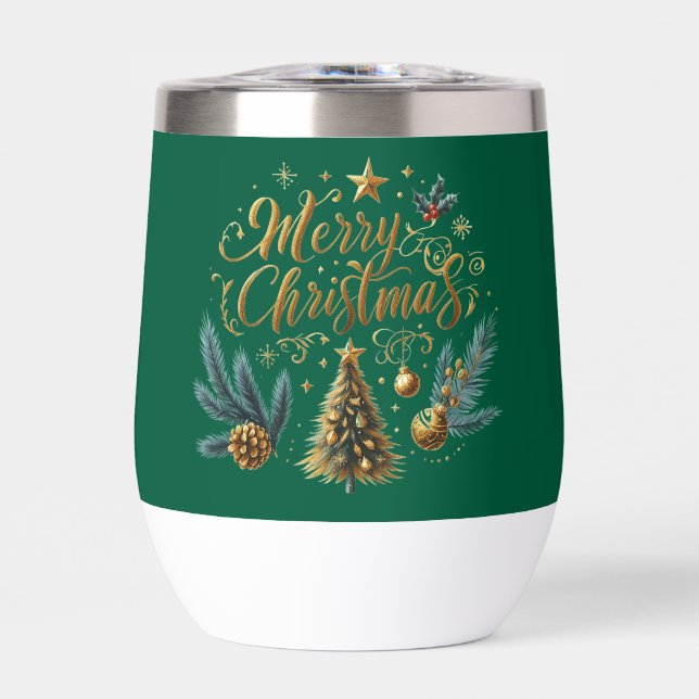 Merry Christmas Wine Tumbler (Frente)