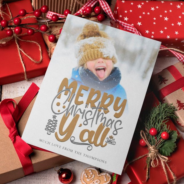 Merry Christmas Y'All Photo Artsy Typography (Subido por el creador)