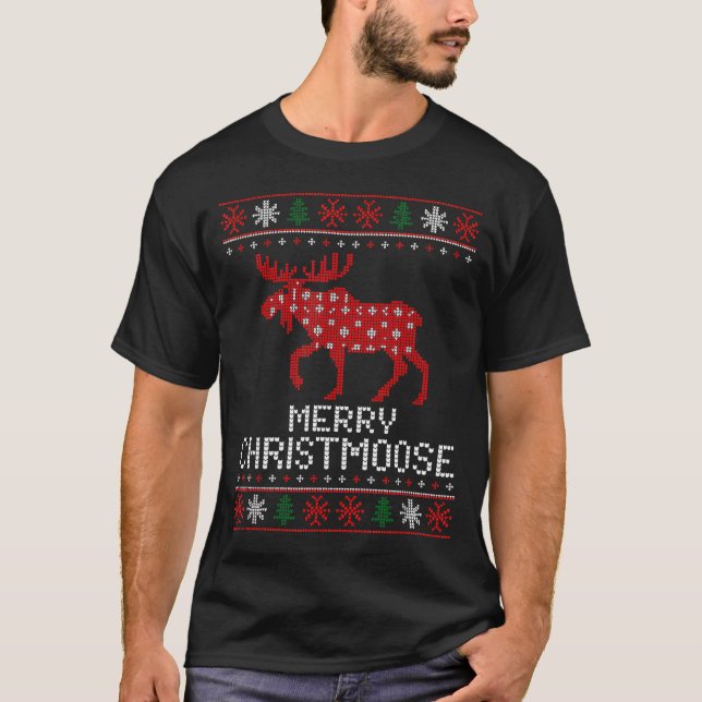 Merry Christmoose Funny Christmas Moose Sweater An (Anverso)