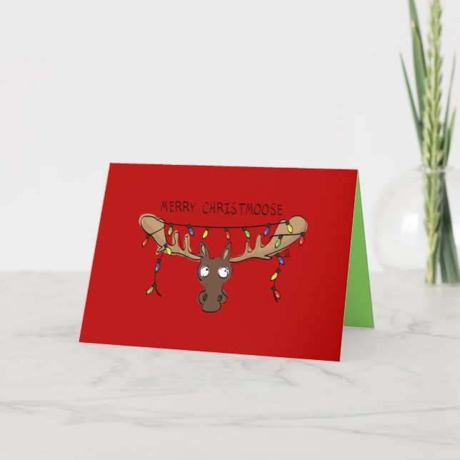 Merry ChristMoose - Tarjeta de saludo Moose para N (Anverso)