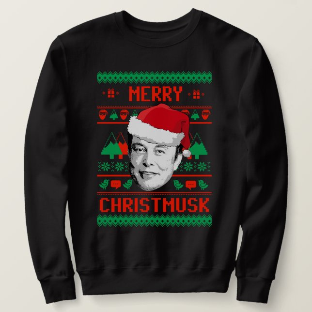 Merry Christmusk UGLY NAVIDADES SWEATER (Anverso del diseño)