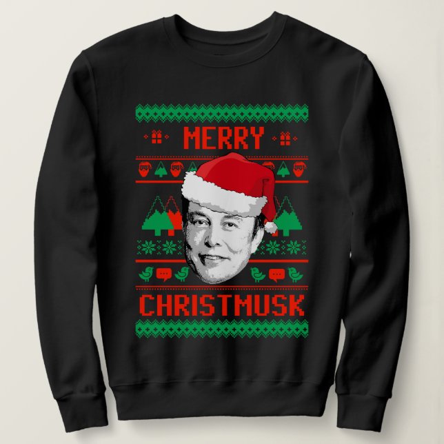 Merry Christmusk UGLY NAVIDADES SWEATER (Anverso del diseño)