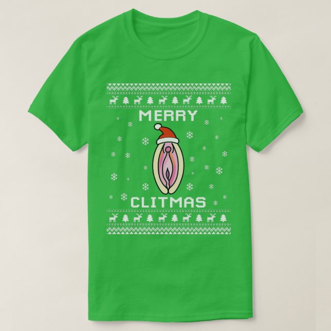 Merry Clitmas Navidades traviesos suéter 2 (Diseño del anverso)
