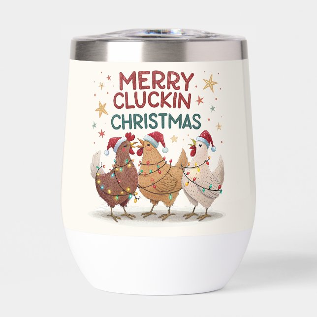 Merry Cluckin Christmas Chickens Personalized (Frente)
