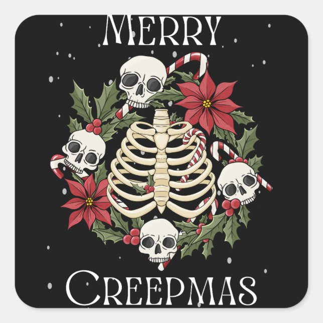 Merry Creepmas Wreath Pegatina (Anverso)