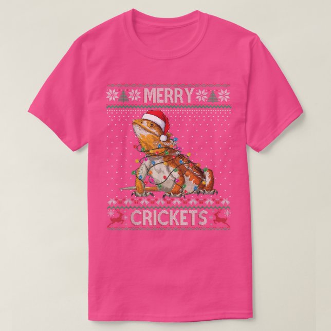 Merry Crickets Bearded Dragon Ugly Sweater Christm (Diseño del anverso)