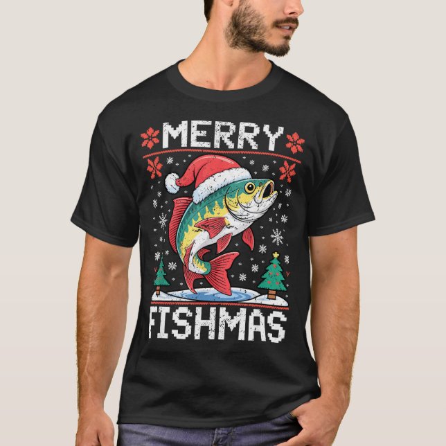 Merry Fishmas Ugly Christmas Sweater Fishing Lover (Anverso)