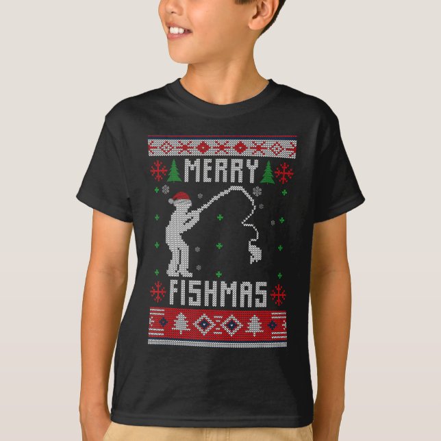 Merry Fishmas Ugly Sweater Ugly Fishing Christmas  (Anverso)