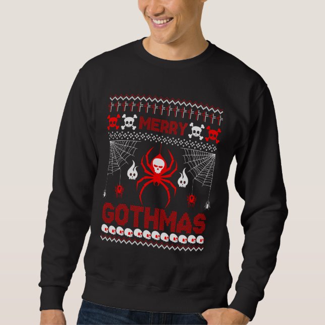 Merry Gothmas Goth Christmas Ugly Sweater Spider (Anverso)