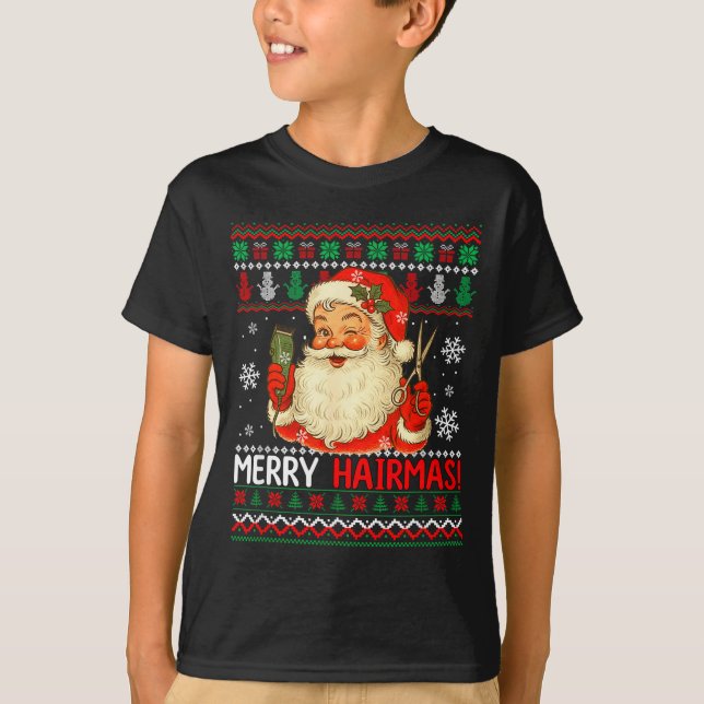 Merry Hairmas Christmas Sweater Santa Hairstylist  (Anverso)