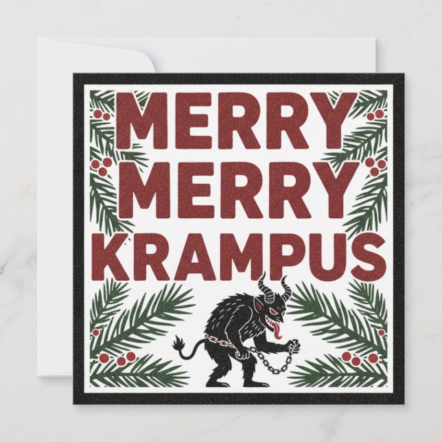 Merry Krampus Funny Irreverent Weird Holiday (Anverso)