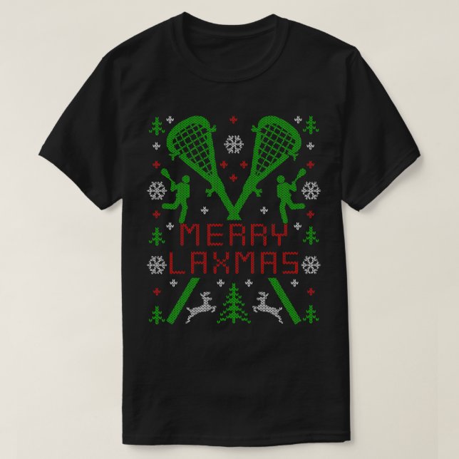 Merry LAXMAS Lacrosse LAX Navidades feos Sweater (Diseño del anverso)