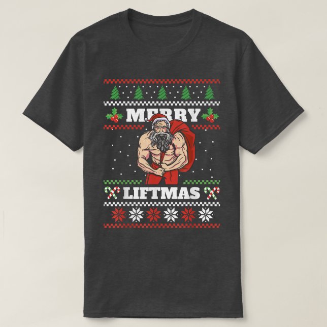 Merry Liftmas I Ugly Navidades Sweater Gym Entrena (Diseño del anverso)