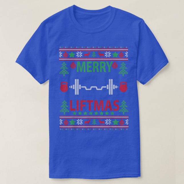 Merry Liftmas Navidades feos Sweater Gym entrenami (Diseño del anverso)