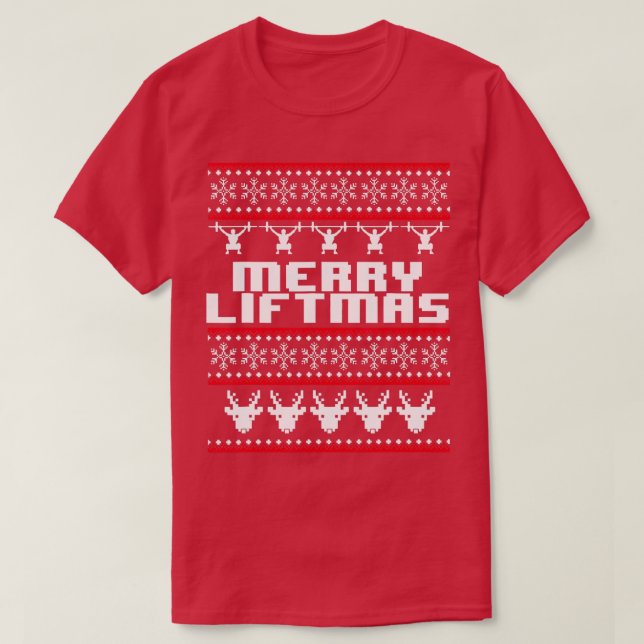 Merry Liftmas Navidades feos Sweater Gym entrenami (Diseño del anverso)