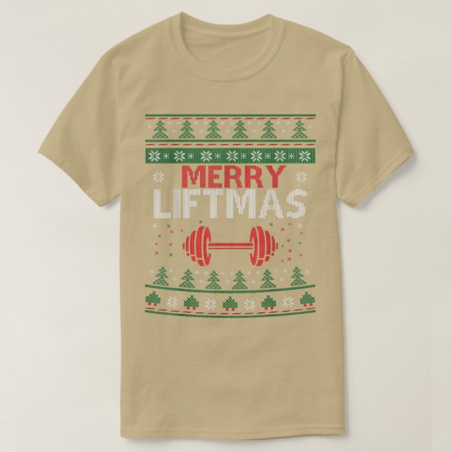 Merry Liftmas Navidades feos Sweater Gym entrenami (Diseño del anverso)