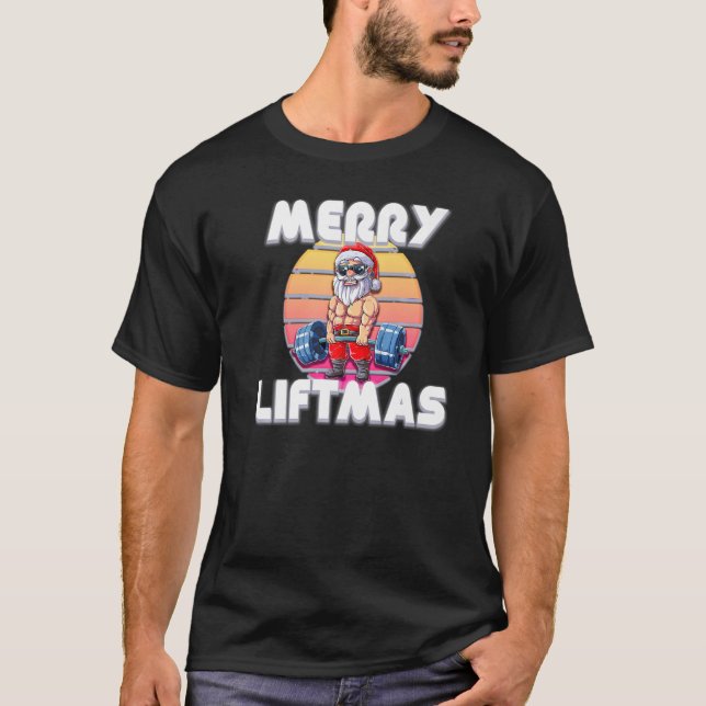 Merry Liftmas Navidades feos Sweater Santa Claus G (Anverso)
