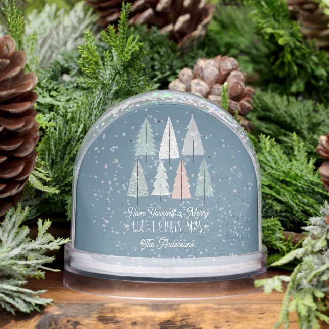 Merry Little Christmas Family Photo Snow Globe (Invierno)