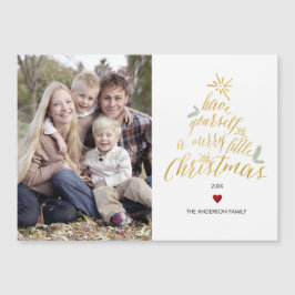 Merry Little Navidades - tarjeta de fotografía mag