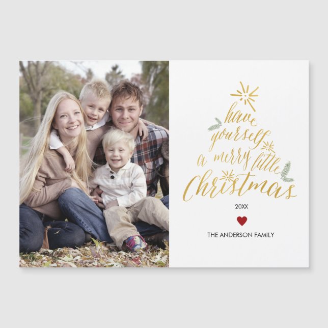 Merry Little Navidades - tarjeta de fotografía mag (Anverso)