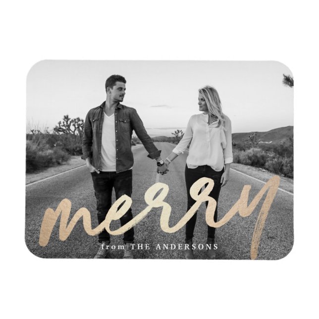 Merry Luxe | Imán fotográfico de vacaciones (Horizontal)