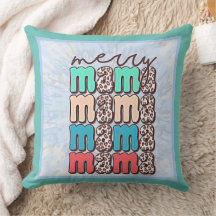 Merry Mama Fun Faux Leopard Mom Retro Cojín decora