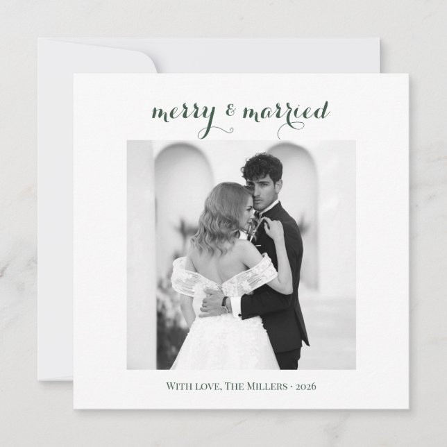 Merry & Married - Navidad personalizada para recié (Anverso)