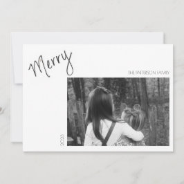 Merry Minimalist - Tarjeta de vacaciones manuscrit