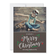Merry Mistletoin en Bark 1 tarjeta de vacaciones f