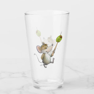 Merry Mouse Moe con copa de vidrio de oliva