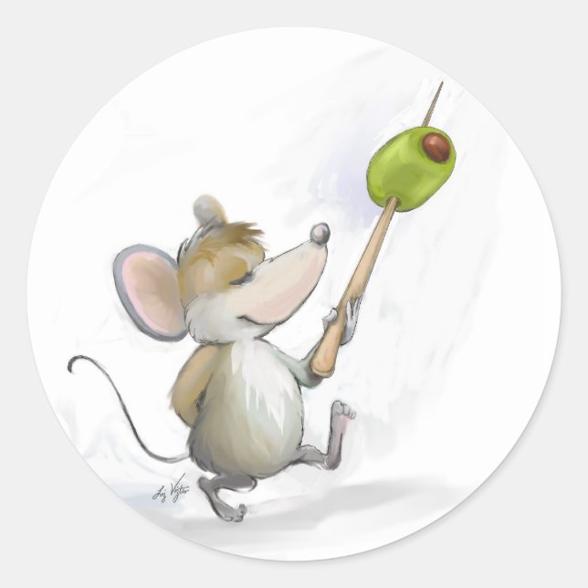 Merry Mouse Moe con Pegatinas de oliva (Anverso)