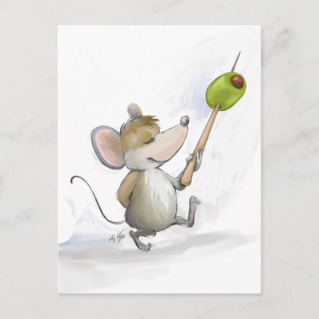 Merry Mouse Moe con postal de oliva (Anverso)