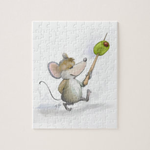 Merry Mouse Moe con rompecabezas de oliva