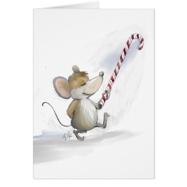 Merry Mouse Moe Holiday Blank Card (Frente)