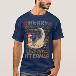 Merry Ottermas Navidades Santa Otter Ugly Sweater