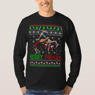 Merry Pinmas Navidades Sweater Santa Wrestling Gr