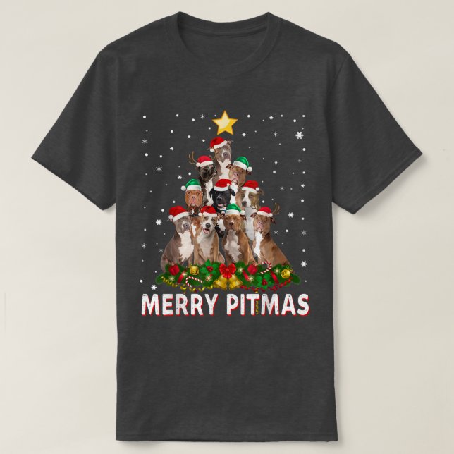 Merry Pitmas Pitbull Dog Ugly Christmas Sweater Tr (Diseño del anverso)