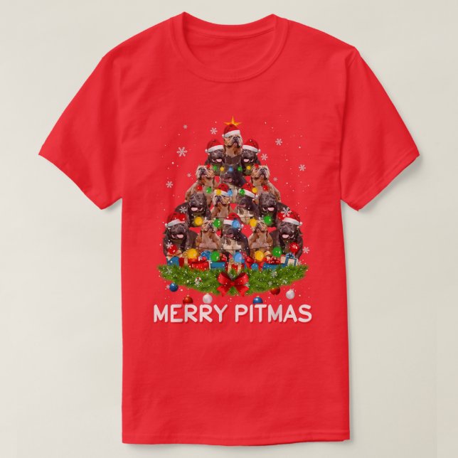 Merry Pitmas Pitbull Dog Ugly Christmas Sweater Tr (Diseño del anverso)