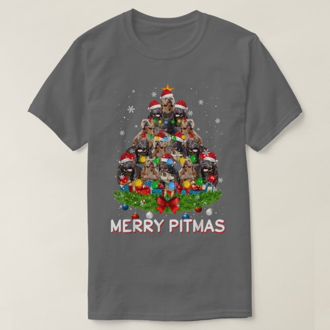 Merry Pitmas Pitbull Dog Ugly Christmas Sweater Tr (Diseño del anverso)