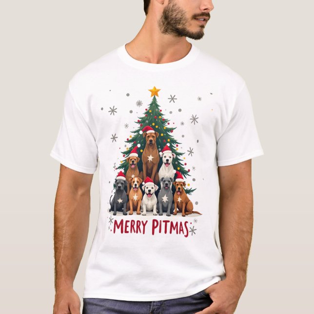 Merry Pitmas Pitbull Dog Ugly Christmas Sweater Tr (Anverso)