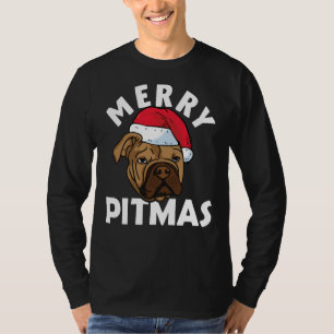 Merry Pitmas Pitbull Perro Navidades feos Sweater 
