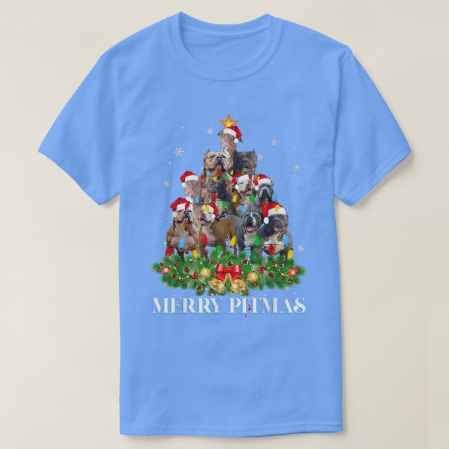 Merry Pitmas Pitbull Perro Navidades feos Sweater  (Diseño del anverso)