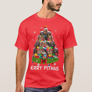 Merry Pitmas Pitbull Perro Navidades feos Sweater 