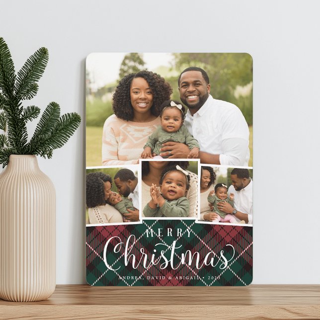 Merry Plaid | Tarjeta de vacaciones de Collage de  (Subido por el creador)